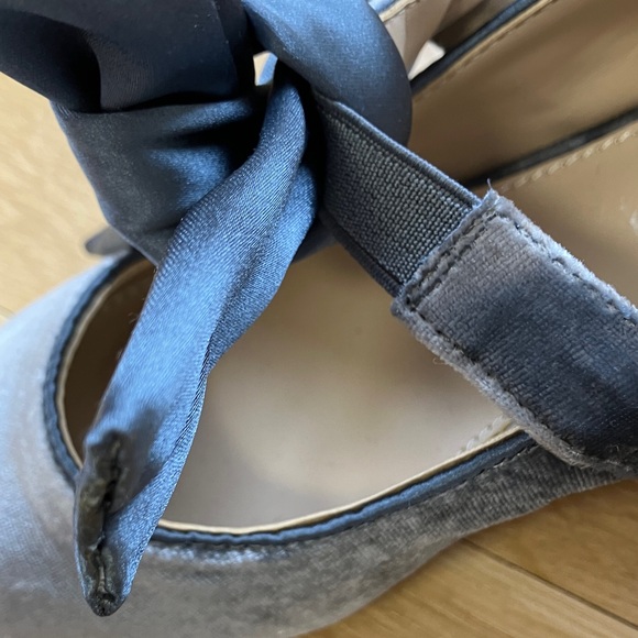 NWOT Sam Edelman Girls Teddy Gray Velvet Shoes with Satin Bow - Sz 1 - Picture 8 of 8